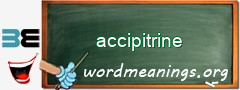 WordMeaning blackboard for accipitrine